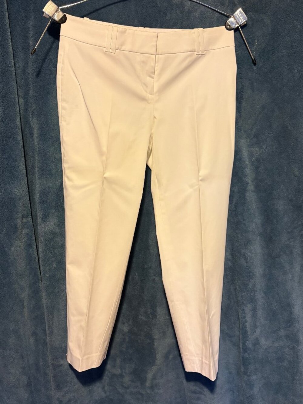 Ann Taylor White Ankle Pants Side Zip Hem Stretch Size 4
